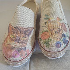 Womans Goby DEL125 Slip On Espadrilles, Size 40(US 9.5) Cat, Skull